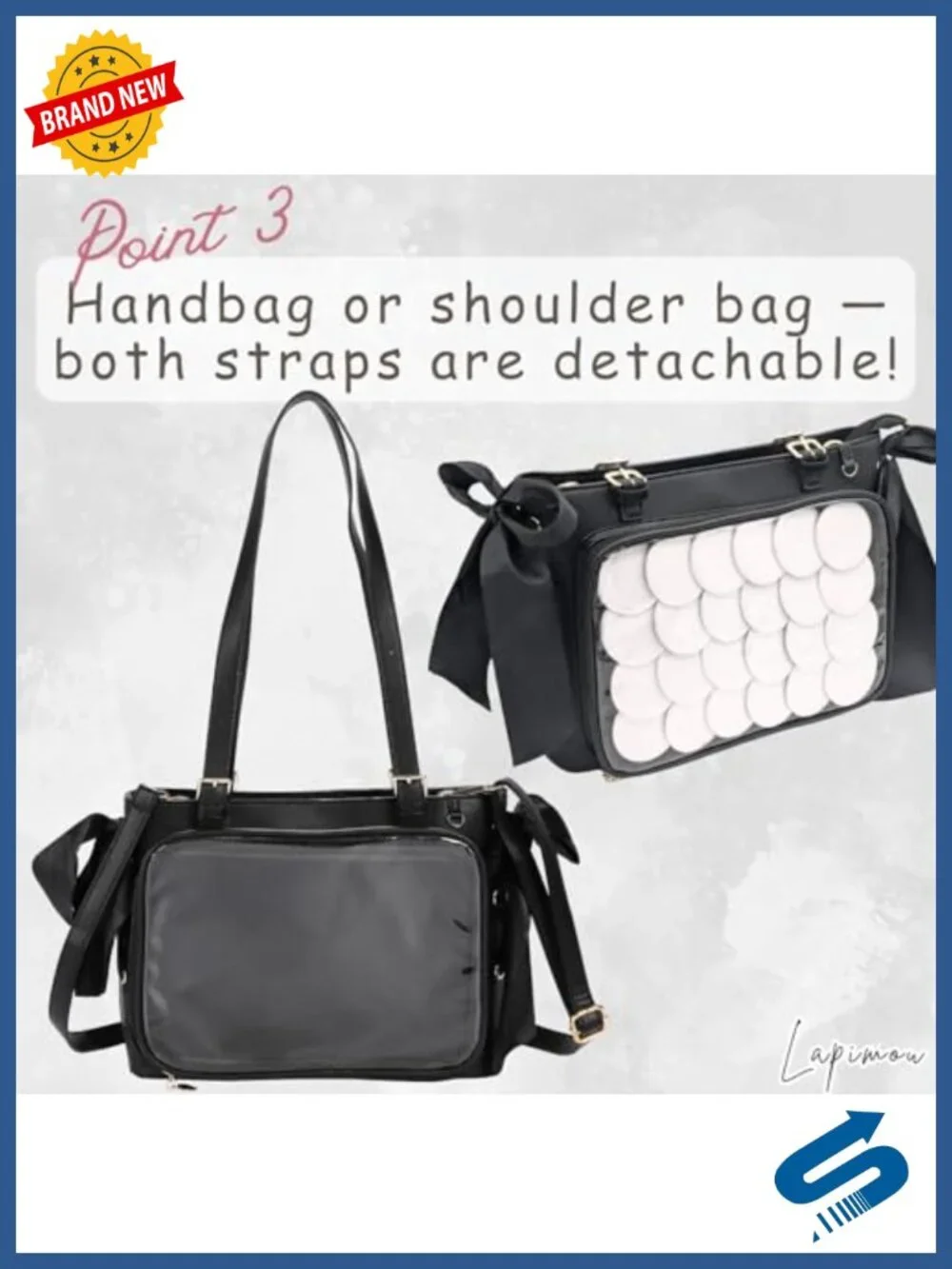 Cute Kawaii Ita Bag Crossbody Shoulder Bag PU Leather PVC Display